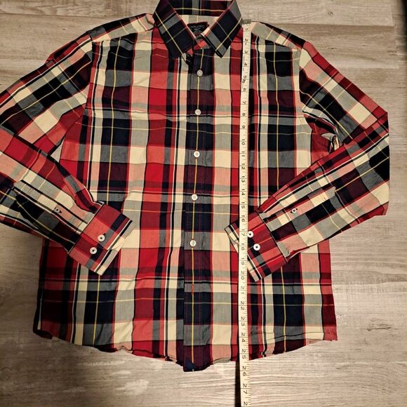 UntuckIt Button Up Shirt Plaid Slim Fit Long Sleeve Mens Size Medium - Picture 5 of 8